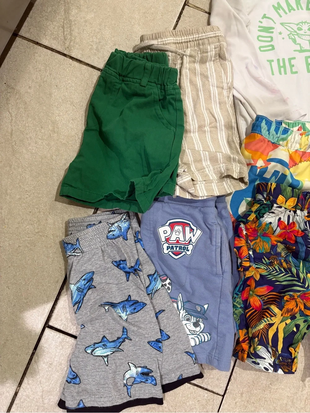 Old Navy Boys Tropical Print Swim Trunks - Green, Blue, Yellow, Coral